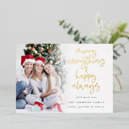 写真すべてメリー幸せな常にクリスマスグラム 箔シーズンカード (立ち正面)