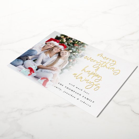 写真すべてメリー幸せな常にクリスマスグラム 箔シーズンカード (回転した状態)