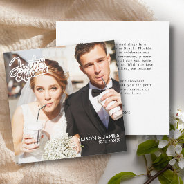 写真たった今結婚しました結婚の発表感謝 ノートカード