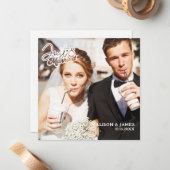 写真たった今結婚しました結婚の発表感謝 ノートカード (正面/裏面インサイチュ)