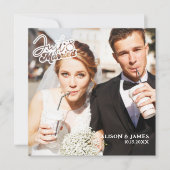 写真たった今結婚しました結婚の発表感謝 ノートカード (正面)