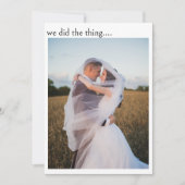 写真だけの結婚報告カード 案内状 (正面)