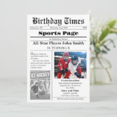 写真つきパーソナルアイスホッケー誕生日招待状 招待状 (スタンド正面)