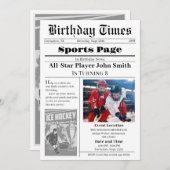 写真つきパーソナルアイスホッケー誕生日招待状 招待状 (正面/裏面)