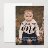 写真でお知らせするファーストバースデー ダウンロード 招待状 (正面/裏面)