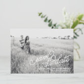 写真でお知らせする結婚式の延期カード セーブザデート (スタンド正面)