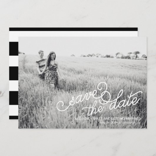 写真でお知らせする結婚式の延期・中止カード セーブザデート (正面/裏面)