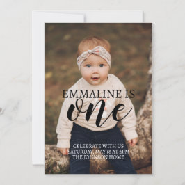 写真でお知らせする1歳の誕生日案内をダウンロード 招待状