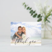 写真でお礼を 現代のラグジュアリーなカリグラフィー サンキューカード (スタンド正面)