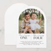 写真でつくるアーチ ファーストバースデー招待状 招待状 (正面/裏面)