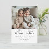 写真でつながる！共同誕生日おめでとうメッセージカード 招待状 (スタンド正面)