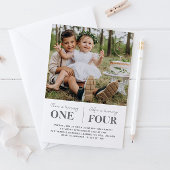 写真でつながる!共同1歳誕生日パーティー招待状 招待状