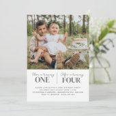 写真でつながる！共同1歳誕生日招待状 招待状 (スタンド正面)