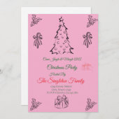 写真ではないお洒落クリスマス 招待状 (正面/裏面)