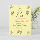 写真ではないお洒落クリスマス 招待状 (スタンド正面)
