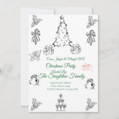写真ではないお洒落クリスマス 招待状 (正面)