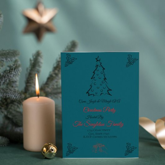 写真ではないお洒落クリスマス 招待状