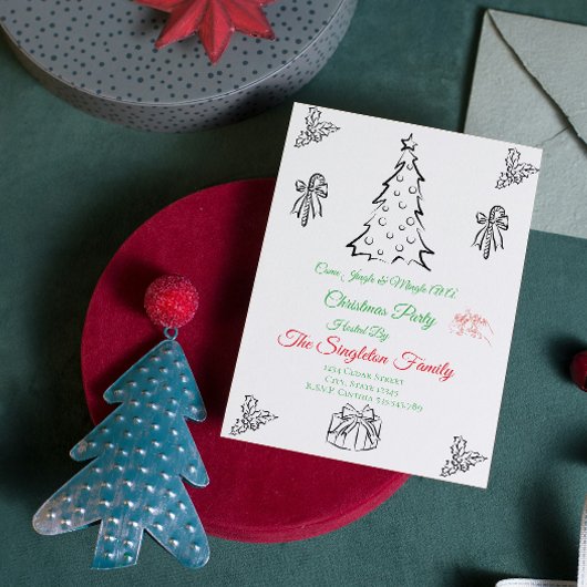 写真ではないお洒落クリスマス 招待状