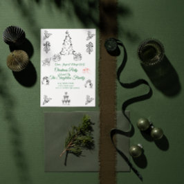 写真ではないお洒落クリスマス 招待状