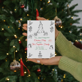 写真ではないお洒落クリスマス 招待状