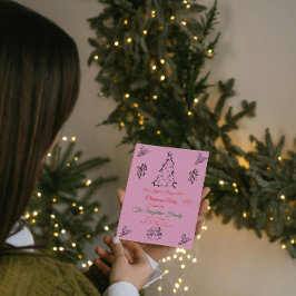 写真ではないお洒落クリスマス 招待状