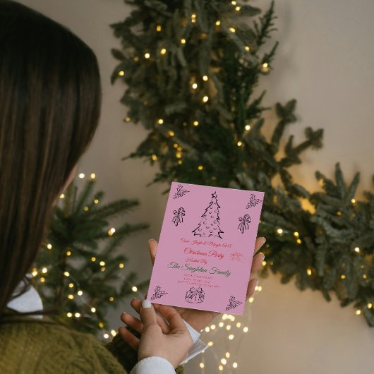 写真ではないお洒落クリスマス 招待状