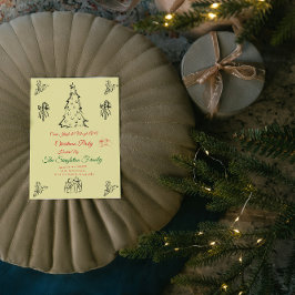 写真ではないお洒落クリスマス 招待状