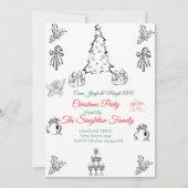 写真ではないお洒落クリスマス 招待状 (正面)