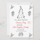 写真ではないお洒落クリスマス 招待状 (正面)