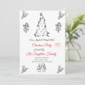 写真ではないお洒落クリスマス 招待状 (スタンド正面)