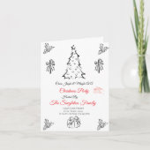 写真ではないお洒落クリスマス 招待状 (正面)