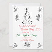 写真ではないお洒落クリスマス 招待状 (正面)