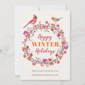 写真ではないクリスマスリースの挨拶エレガント シーズンカード (正面)