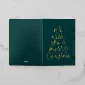 (写真ではない、金の)楽しいクリスマスをお過ごしください 箔グリーティングカード (外側レイダウン)