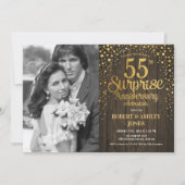 写真でサプライズ55周年 - ウッド ゴールド 招待状 (正面)
