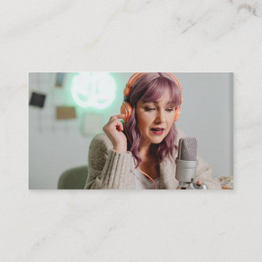 写真でロゴのソーシャルメディアハンドルをクリーニング 名刺 (裏面)