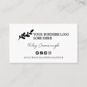 写真でロゴのソーシャルメディアハンドルをクリーニング 名刺 (正面)