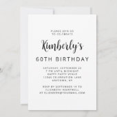 写真で乾杯 ブラックスクリプト 60歳の誕生日パーティー 招待状 (裏面)