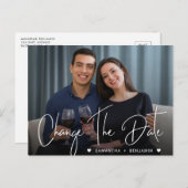 写真で日付の発表結婚を変える ポストカード (正面/裏面)