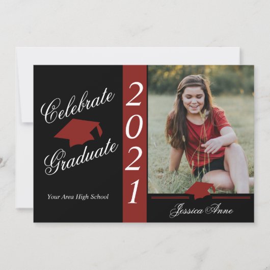 写真で祝おう 卒業生 招待状 (正面)