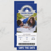 写真で節約！結婚式のスポーツチケット セーブザデート (正面/裏面)