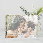 写真でSave the date ウェディングサイトのQRコード  招待状 (スタンド正面)