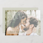 写真でSave the date ウェディングサイトのQRコード  招待状 (正面/裏面)