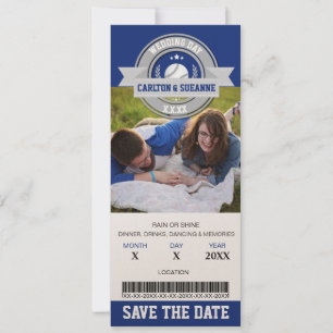 写真でSave The Date ウェディング スポーツ チケット セーブザデート