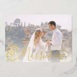 写真とあいさつメリーつ結婚したき 箔シーズンカード