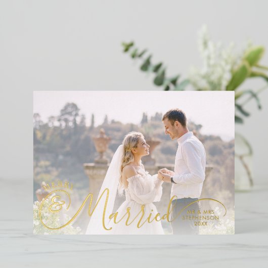 写真とあいさつメリーつ結婚したき 箔シーズンカード (立ち正面)