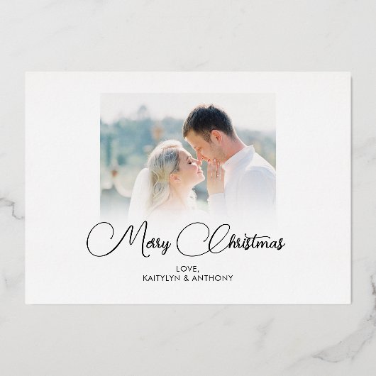 写真とあいさつメリーつ結婚したき 箔シーズンカード (裏面)