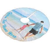 写真とお気に入りの文字のクリスマスツリースカート ブラッシュドポリエステルツリースカート (アングル)