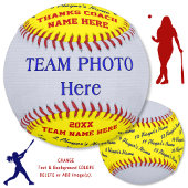 写真とすべてのプレイヤー名ソフトボールのコーチのギフト ソフトボール