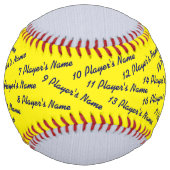 写真とすべてのプレイヤー名ソフトボールのコーチのギフト ソフトボール (裏面)